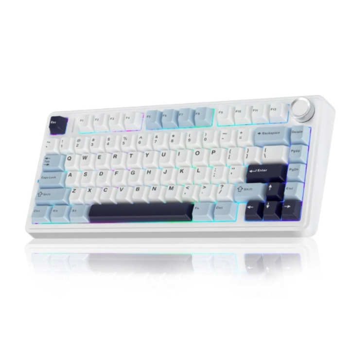 Aula F75 Keyboard, 80-Key Mechanical Gaming Keyboard, RGB Backlit, Triple Mode Connection (Type-C/2.4G/BT), 4000mAh Battery, Hot-Swappable Switches, Reaper Switch