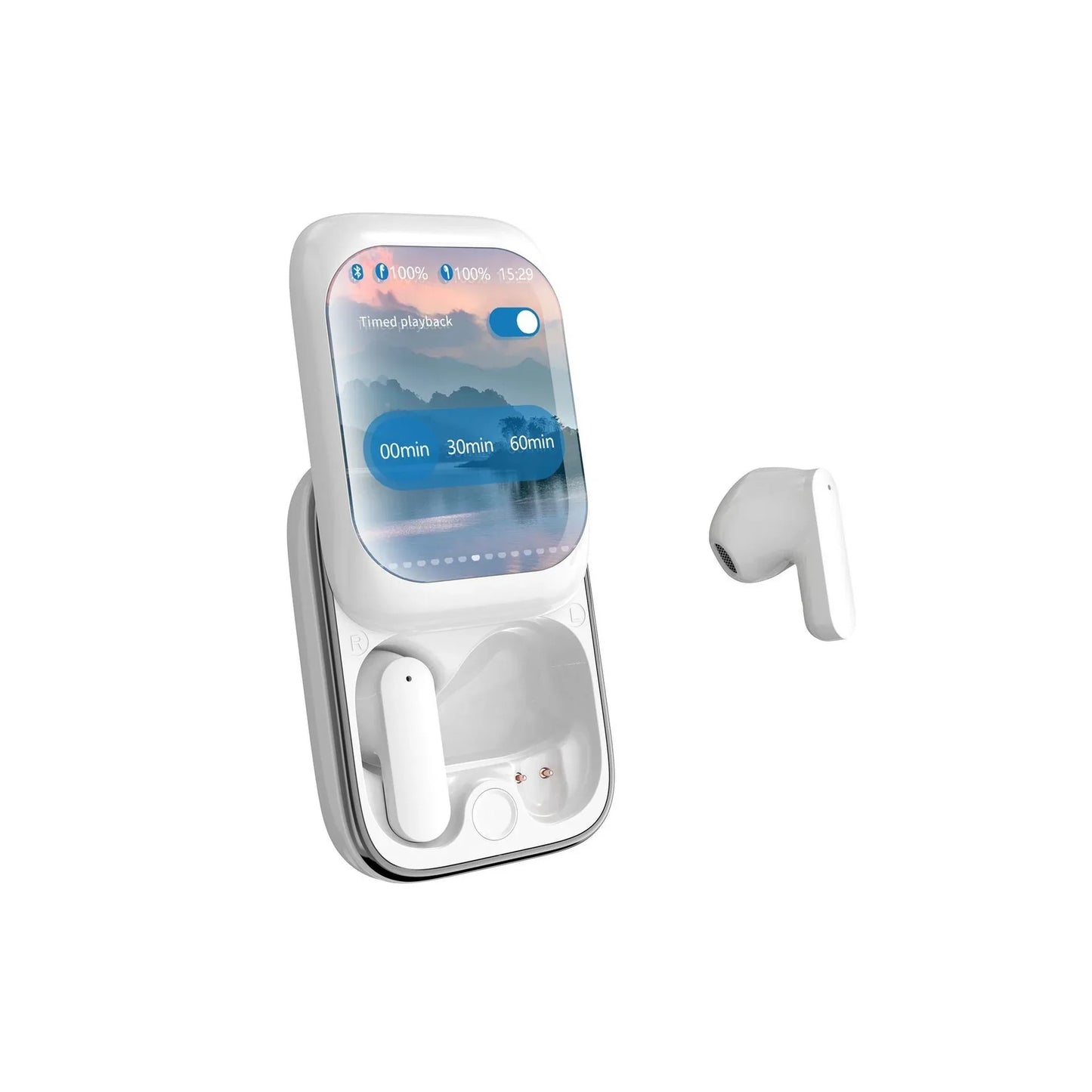Smart Screen Headphones with Digital Display, Stereo Sound, Touch Control, Type-C Charging, and Long Battery Life - ZeeTec Store
