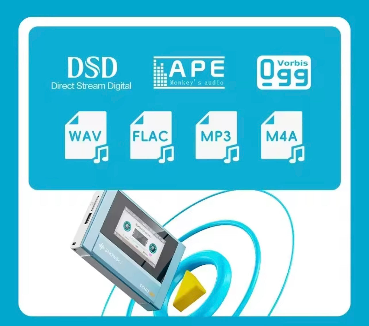 Echo Mini MP3 Walkman 8GB DSD Bluetooth Player Retro Portable Music Gift