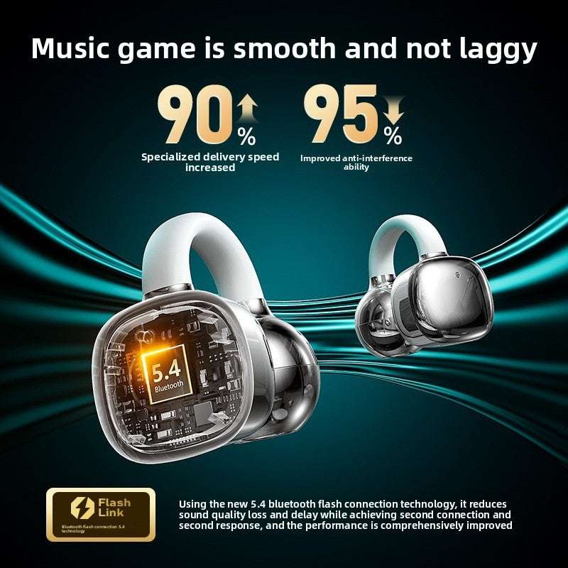 Wireless Bone Conduction Bluetooth Headphones, AI Translation, Noise Reduction, Long Battery Life: Over 8 hours of continuous use, Digital Display Screen, Lightweight