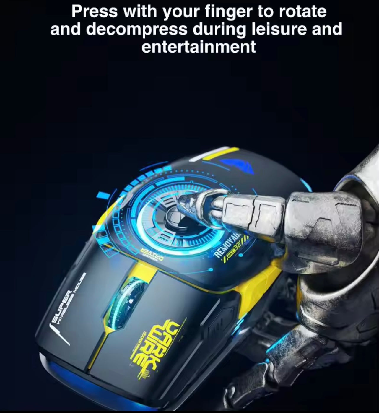 AULA H530 Wireless RGB Fidget Spinner Gaming Mouse 4-Mode Gyro Silent Rechargeable Esports