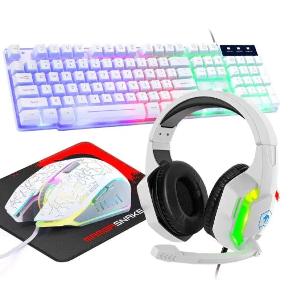 4-in-1 Gaming Combo Bundle: Wired Keyboard, Mouse, Headset & Pad for Ultimate Gaming Experience - ZeeTec Store