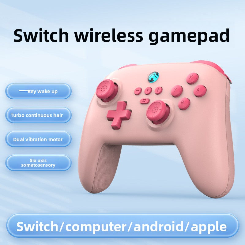 With wake-up vibration sensor gaming controller, Advanced Controls, Precision 3D Joystick, Triple Connection Modes, Adjustable Vibration, Compatible with Switch, Android, Apple (iOS 13/14/15, Mac OS MFI mode), and PC