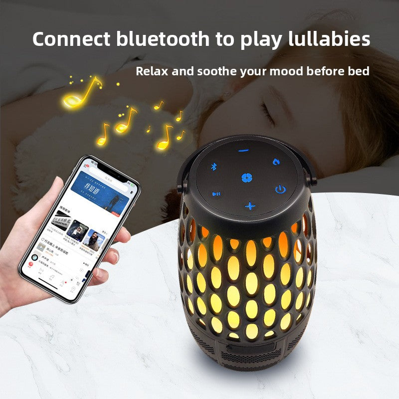 Portable Flame Bluetooth Speaker with LED Light, Flame Design, Portable & Lightweight 0.31KG, Long Playback: 6-hour battery life, Voice Prompts, Sync up to 100 speakers