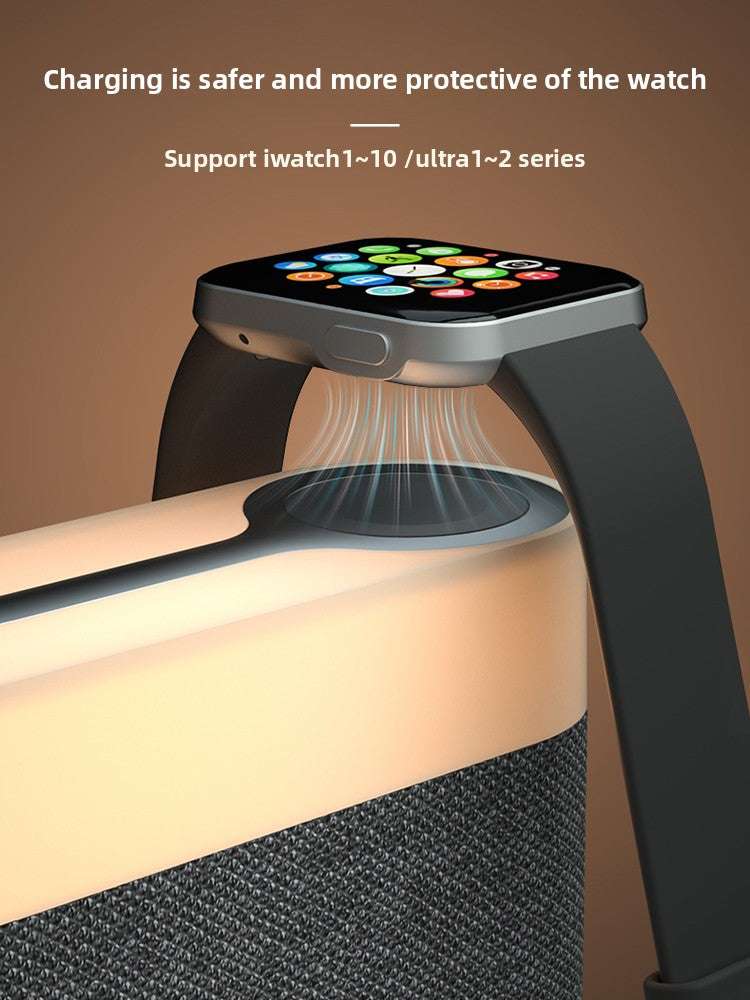 4-in-1 Wireless Charger with Clock Alarm and Ambient Night Light, Compact Design, Universal Compatibility: Works with most wireless-charging-enabled devices