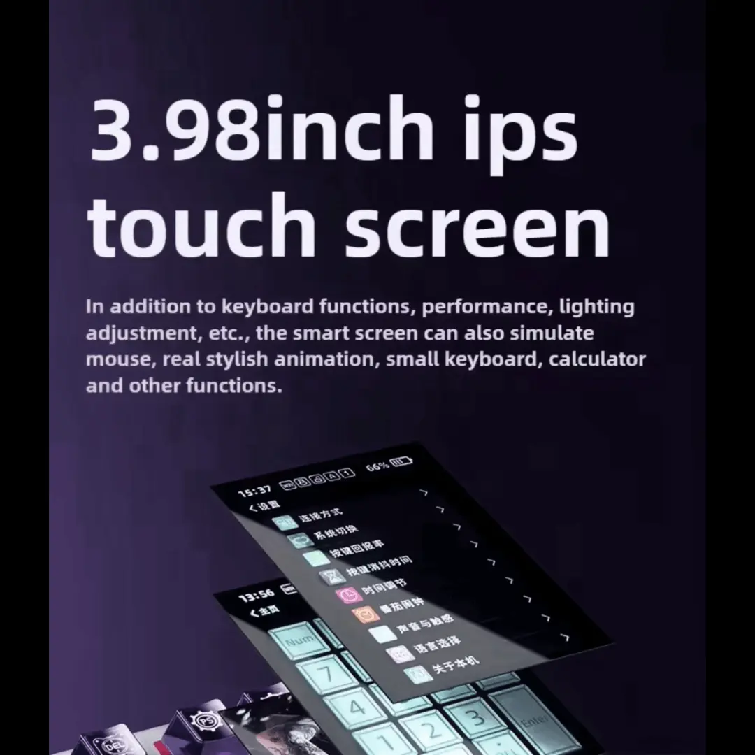 Aula L99 Mechanical Gaming Keyboard, 3.98-inch IPS Touch Screen, RGB LIGHTING: 16 million colour Backlight, SOUND OPTIMIZATION, 8000mAh Battery, Triple Connection Mode