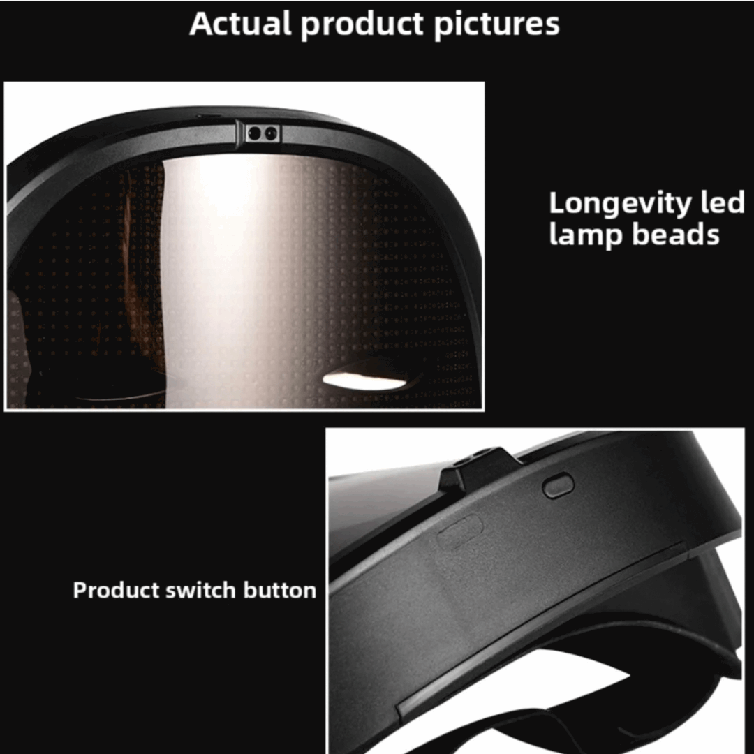 DIY Shining Bluetooth LED Face Mask, Programmable DIY Text and Animation Display, 46x58 Pixels, Music Rhythm Sync, Bluetooth app controlled, Compatible with Android and iOS devices
