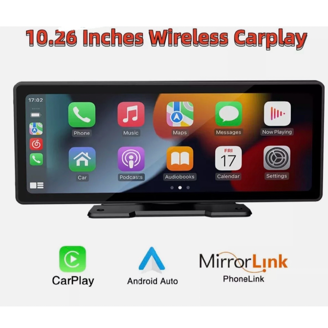 Universal Car Play Screen, Universal Compatibility, 10.26 inches of High-Quality Display, WIFI Connectivity, Radio, USB flash drive SD card (Audio\/Video\/Pictures), Bluetooth function, Wired mobile phone projection screen