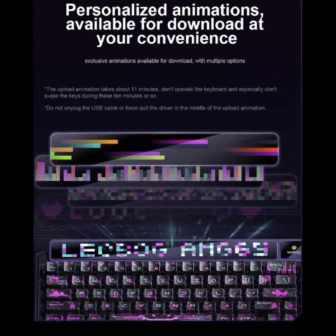 AULA-LEOBOG AMG65 Gasket Mechanical Keyboard, Tri-Mode Connectivity, LED Smart Dual Screen, Gasket Mount Structure, Compact 67 keys, Fully Hot-Swappable Keys, Premium Build & Design