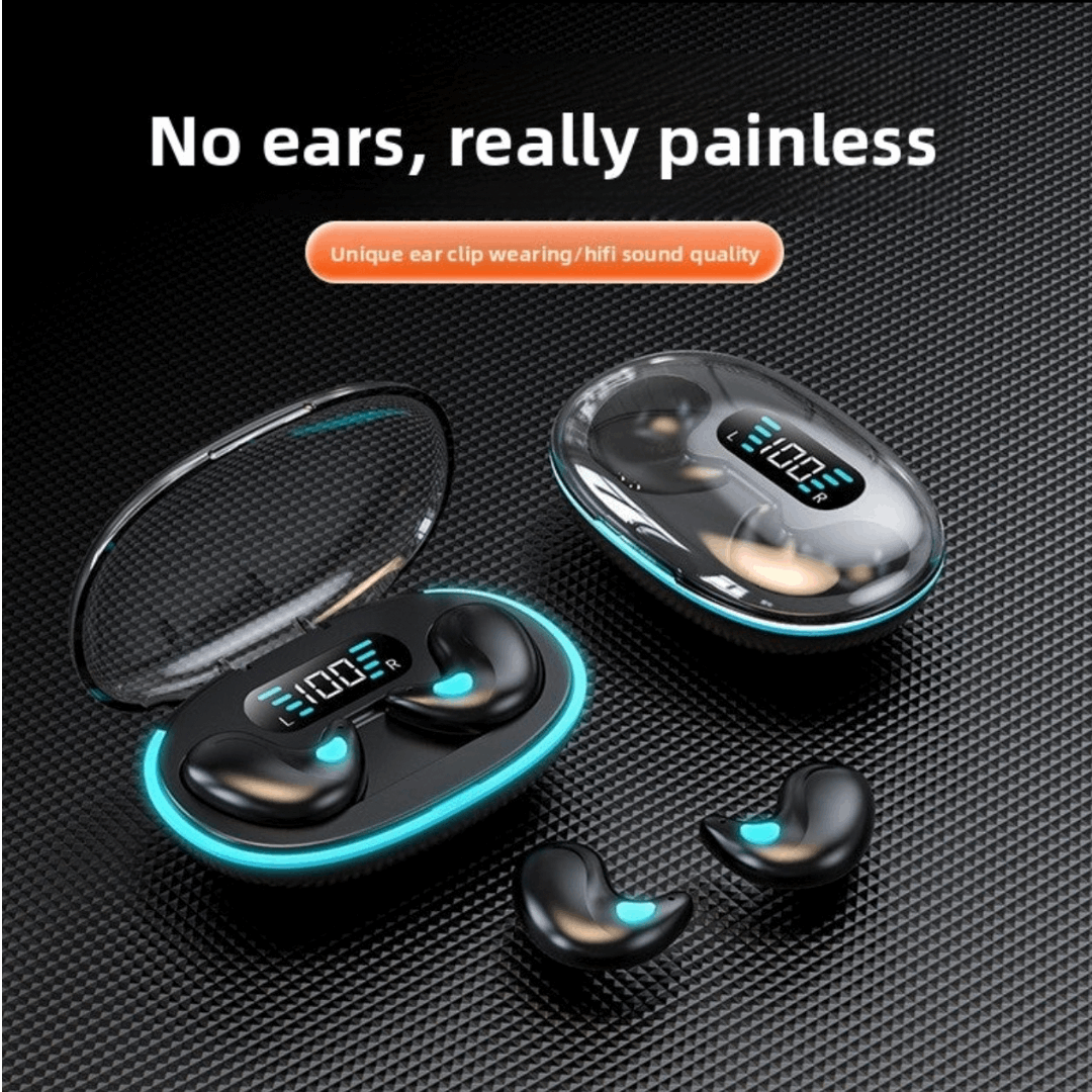 Wireless Bluetooth Headset in-ear invisible mini design with TWS, Voice Control & Call Function, Low Latency, Bilateral Stereo Sound, Long Battery Life, Sleep Mode - Energy-saving feature