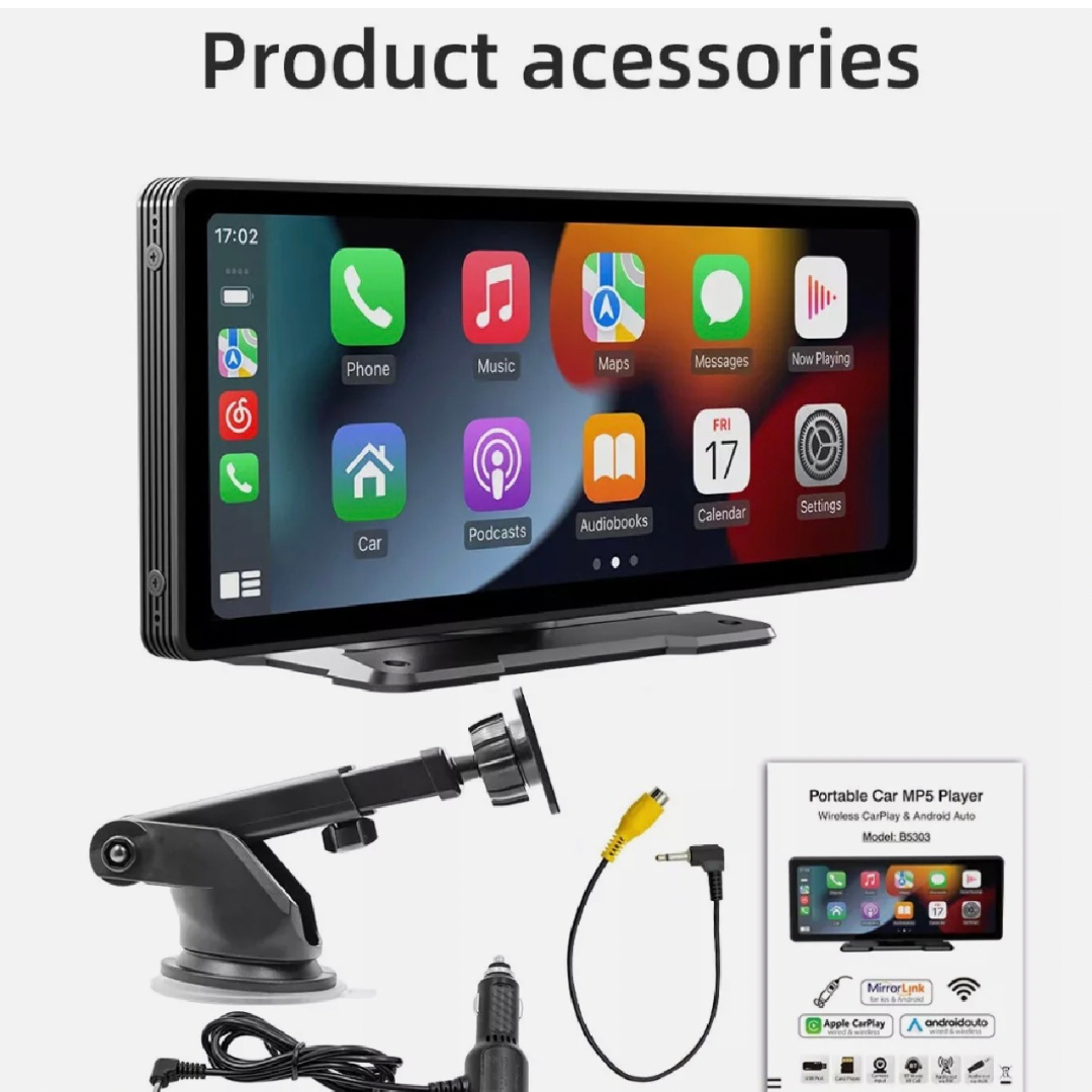 Universal Car Play Screen, Universal Compatibility, 10.26 inches of High-Quality Display, WIFI Connectivity, Radio, USB flash drive SD card (Audio\/Video\/Pictures), Bluetooth function, Wired mobile phone projection screen