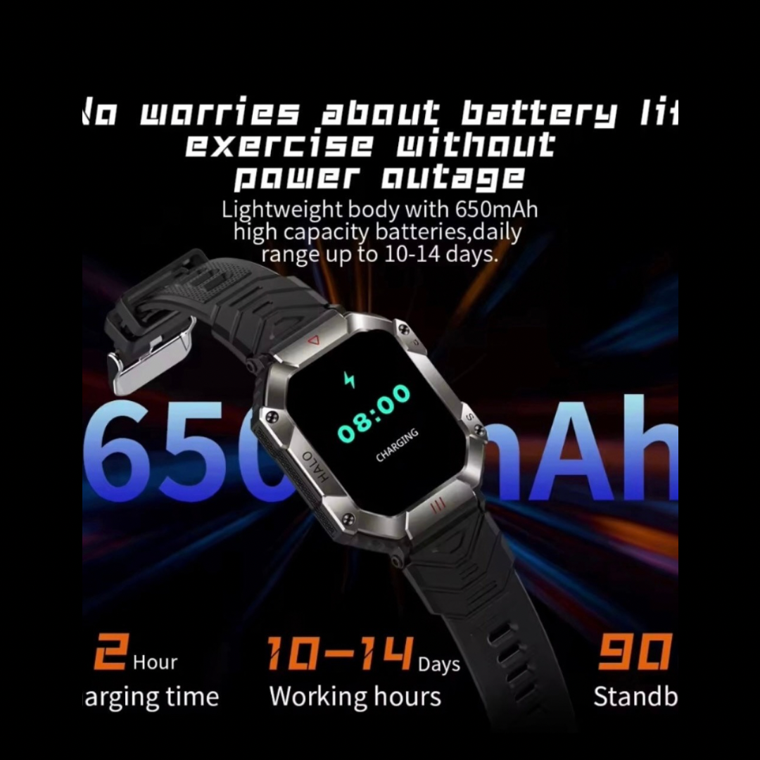 High Quality Durable Smartwatch, 2” High Definition IPS Screen, Bluetooth Call & Smart Notifications, Large Battery, Sports & Health Tracking, Compass & Waterproof Sports Design – Outdoor Electronic Watch