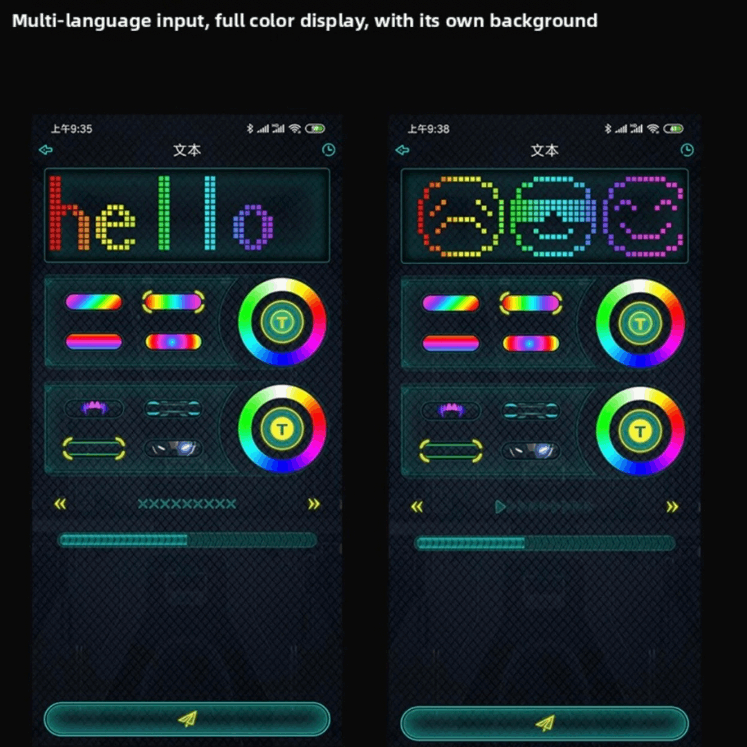 DIY Shining Bluetooth LED Face Mask, Programmable DIY Text and Animation Display, 46x58 Pixels, Music Rhythm Sync, Bluetooth app controlled, Compatible with Android and iOS devices