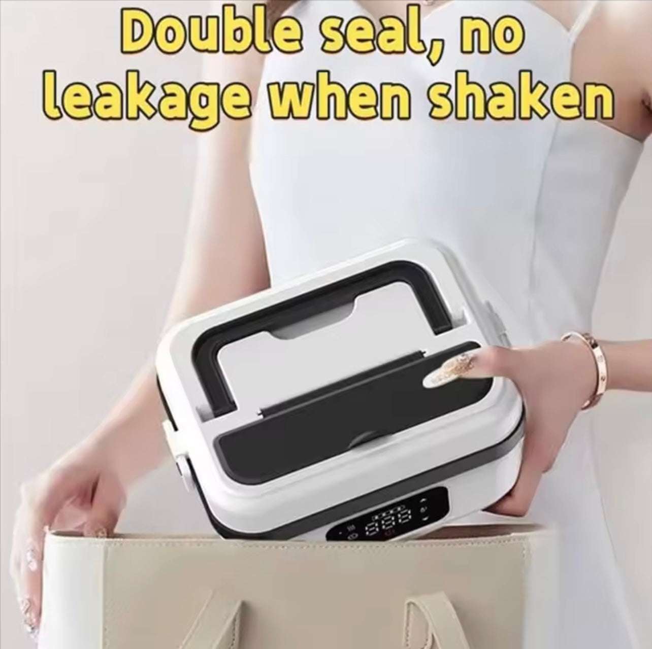 Smart Lunch Box, 1L Cordless Food Warmer, 8000mAh Battery, 6 Temperature Levels, Keep-Warm 15-20h