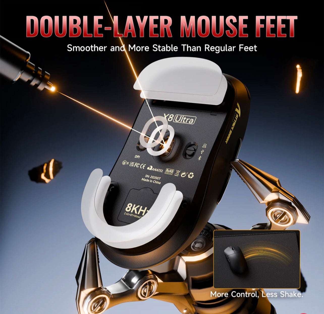 ATTACK SHARK X8 Series Tri-mode Lightweight Wireless Gaming Mouse
