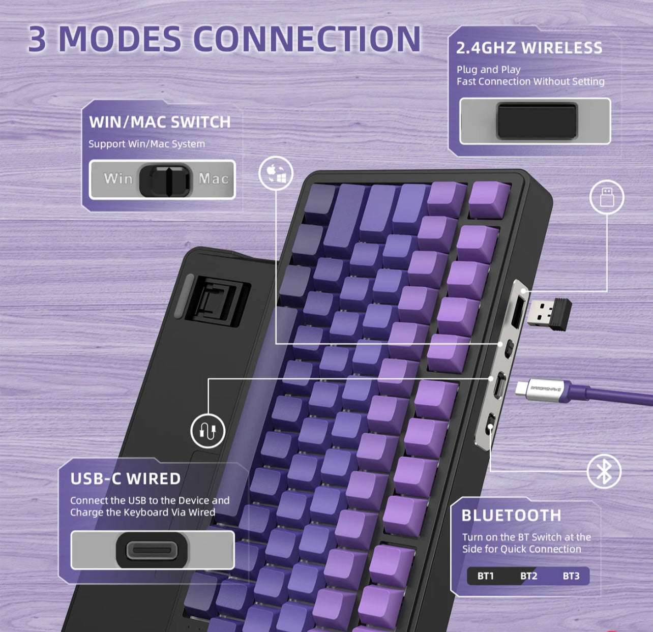 ATTACK SHARK X85 Wireless Mechanical Keyboard
