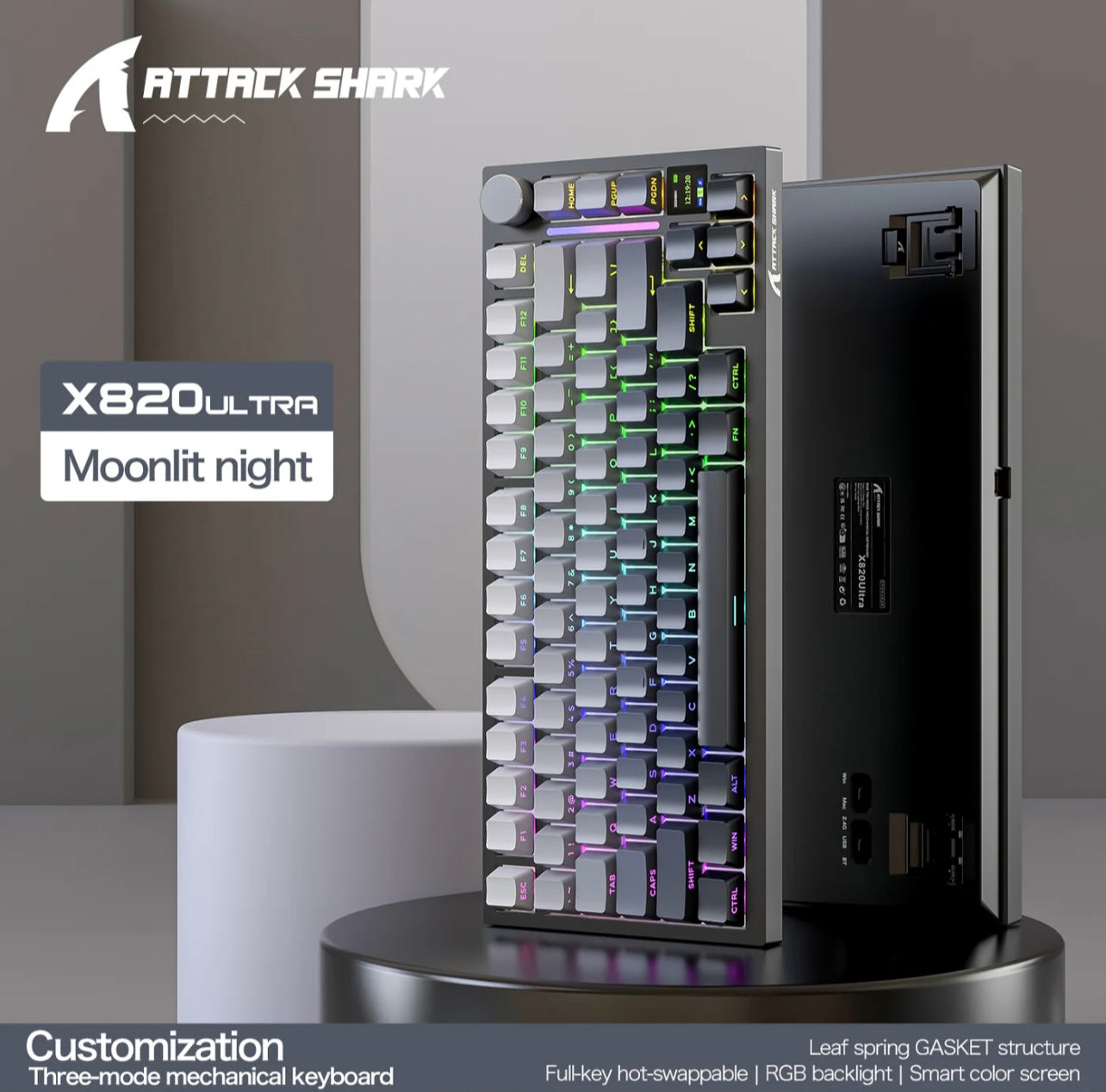 ATTACK SHARK X820Ultra Tri-mode Gasket Mechanical Keyboard
