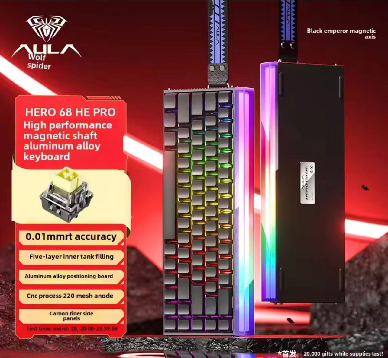 AULA HERO 68 HE Ultra Magnetic Switch Keyboard