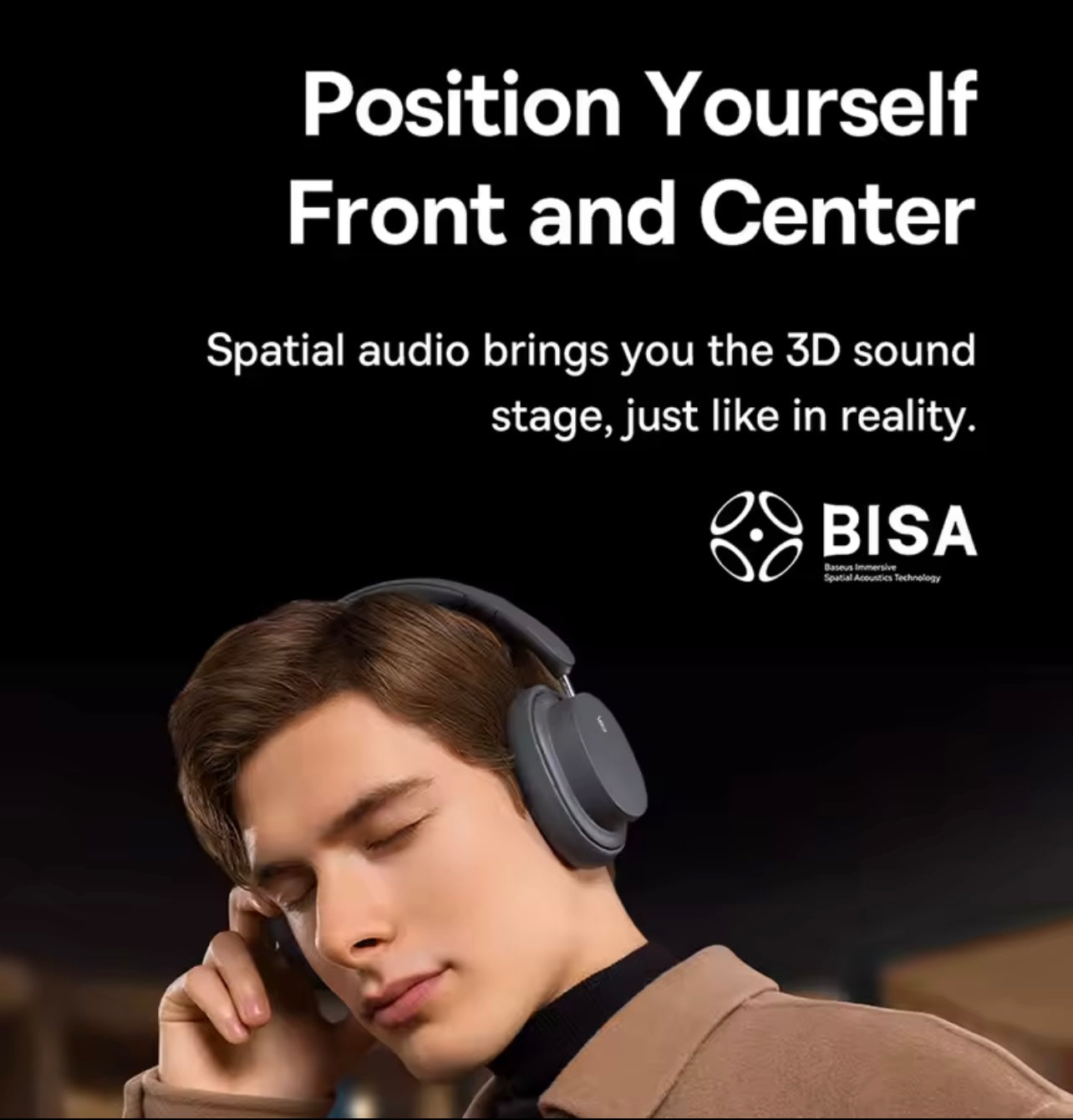 Baseus Bowie D05 Wireless Headphones – Bluetooth 5.3, 3D Spatial Audio, 40mm Drivers, Foldable Over-Ear Design, 70H Playtime