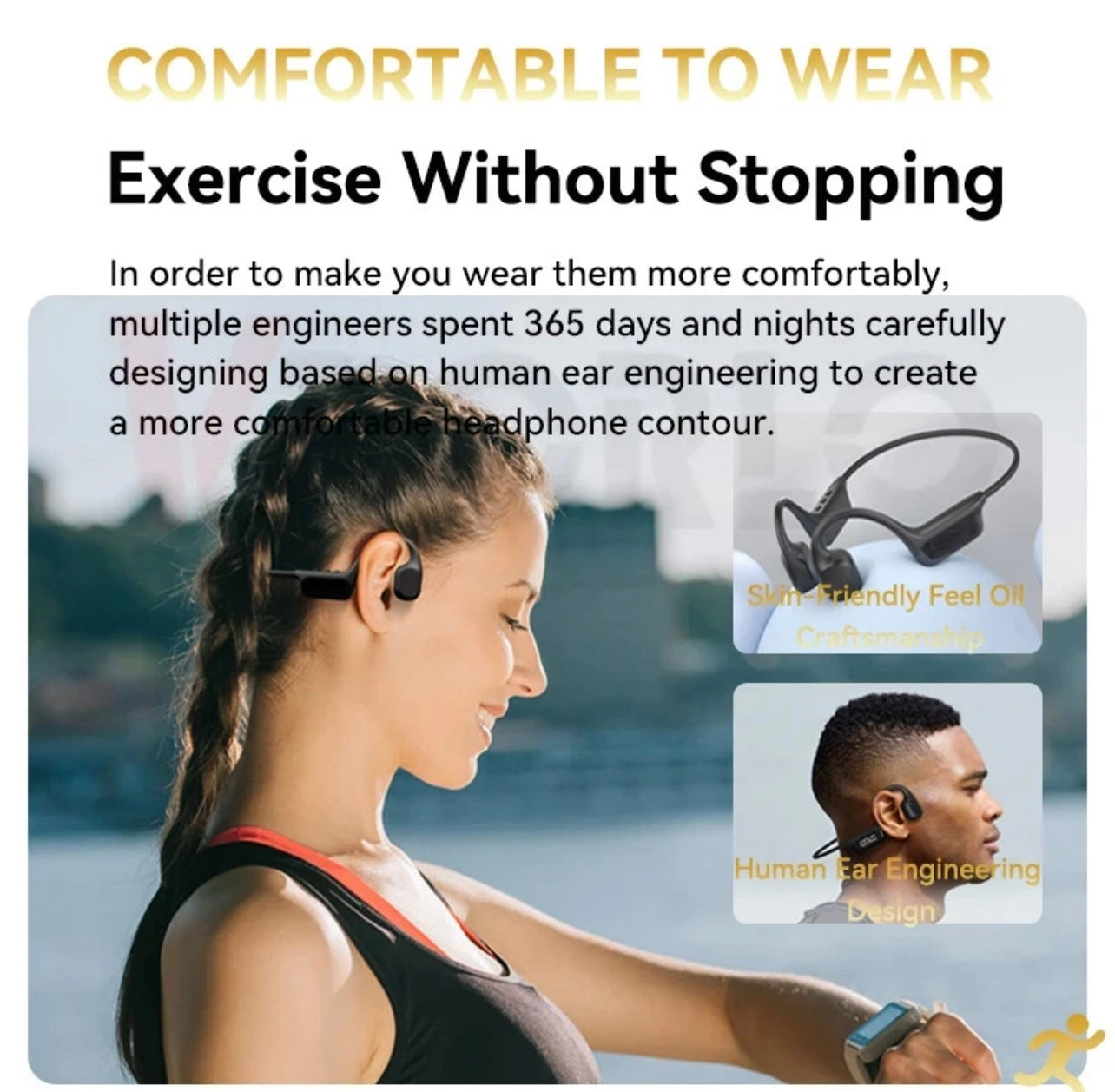 IPX8 Waterproof Bone Conduction Wireless Headphones – 32GB MP3, Swimming & Sport