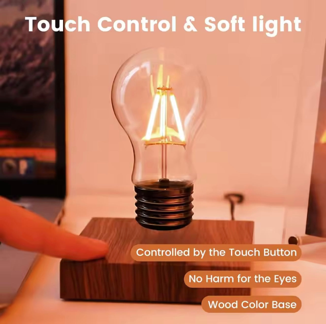 Levitating Floating Light Bulb Lamp – Magnetic Wireless Gravity Lamp for Home & Office Modern Decor