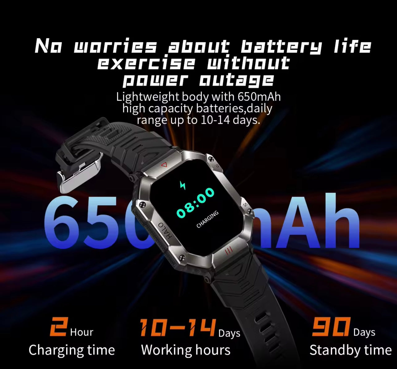 Men’s Military Smartwatch with Bluetooth Call, Large Battery, Compass & Waterproof Sports Design – Outdoor Electronic Watch