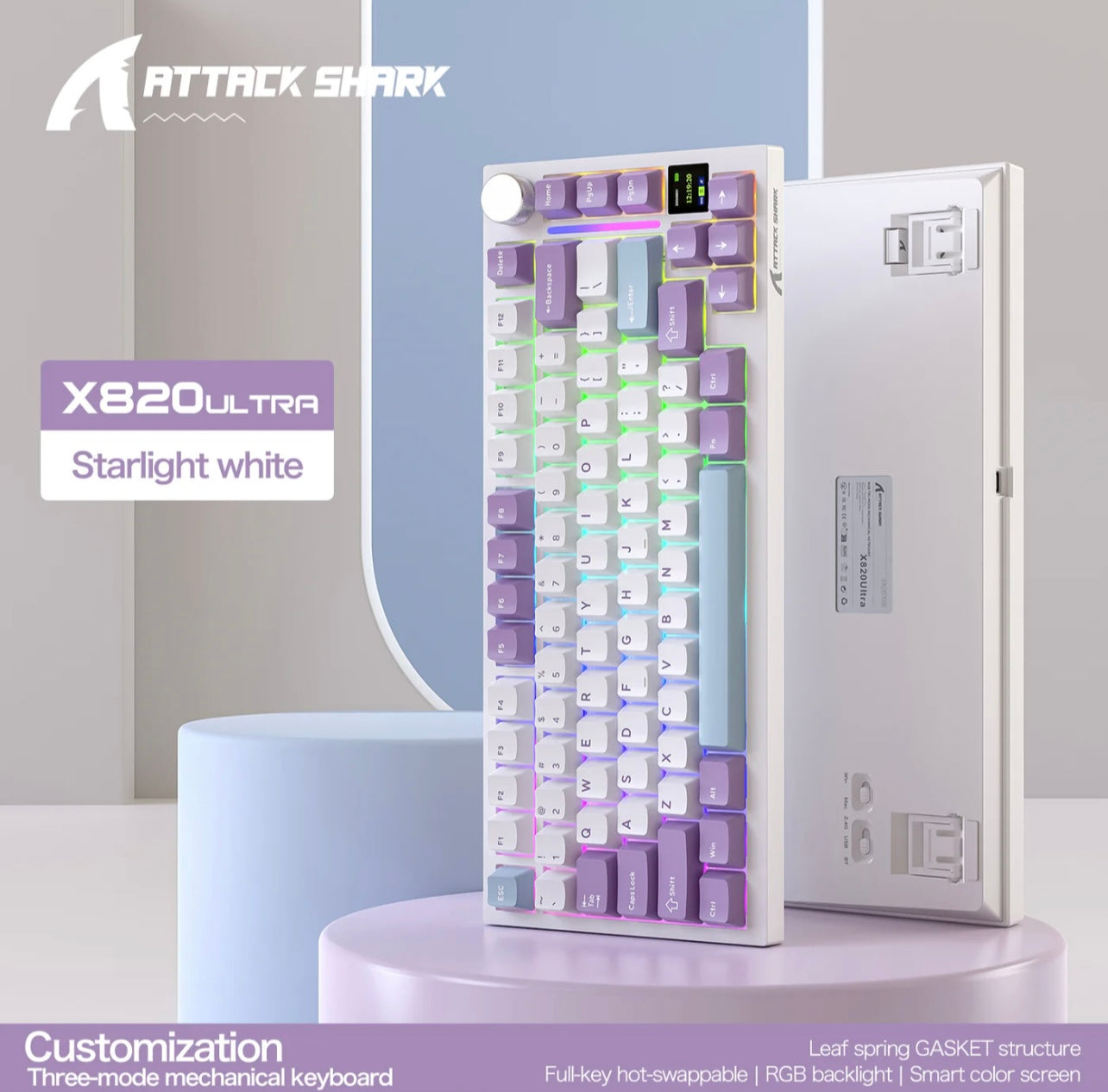 ATTACK SHARK X820Ultra Tri-mode Gasket Mechanical Keyboard