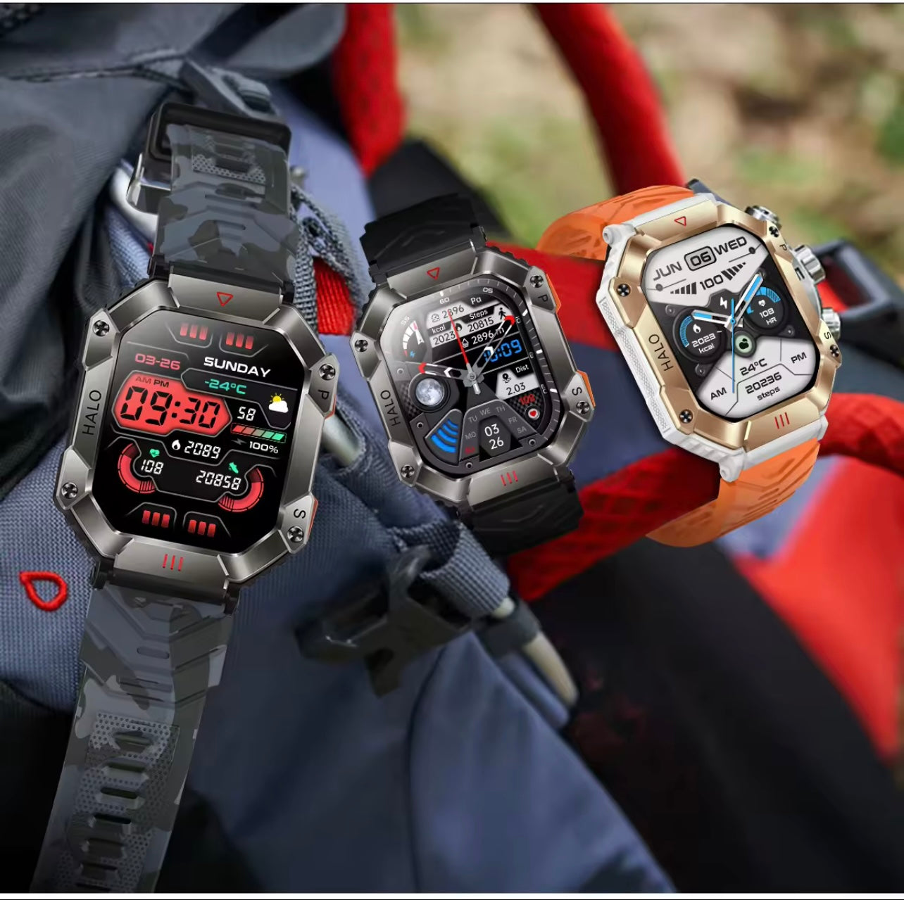 Men’s Military Smartwatch with Bluetooth Call, Large Battery, Compass & Waterproof Sports Design – Outdoor Electronic Watch