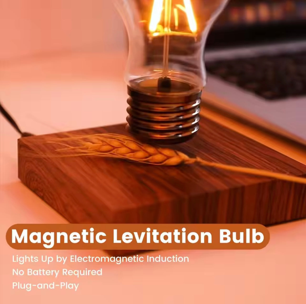 Levitating Floating Light Bulb Lamp – Magnetic Wireless Gravity Lamp for Home & Office Modern Decor