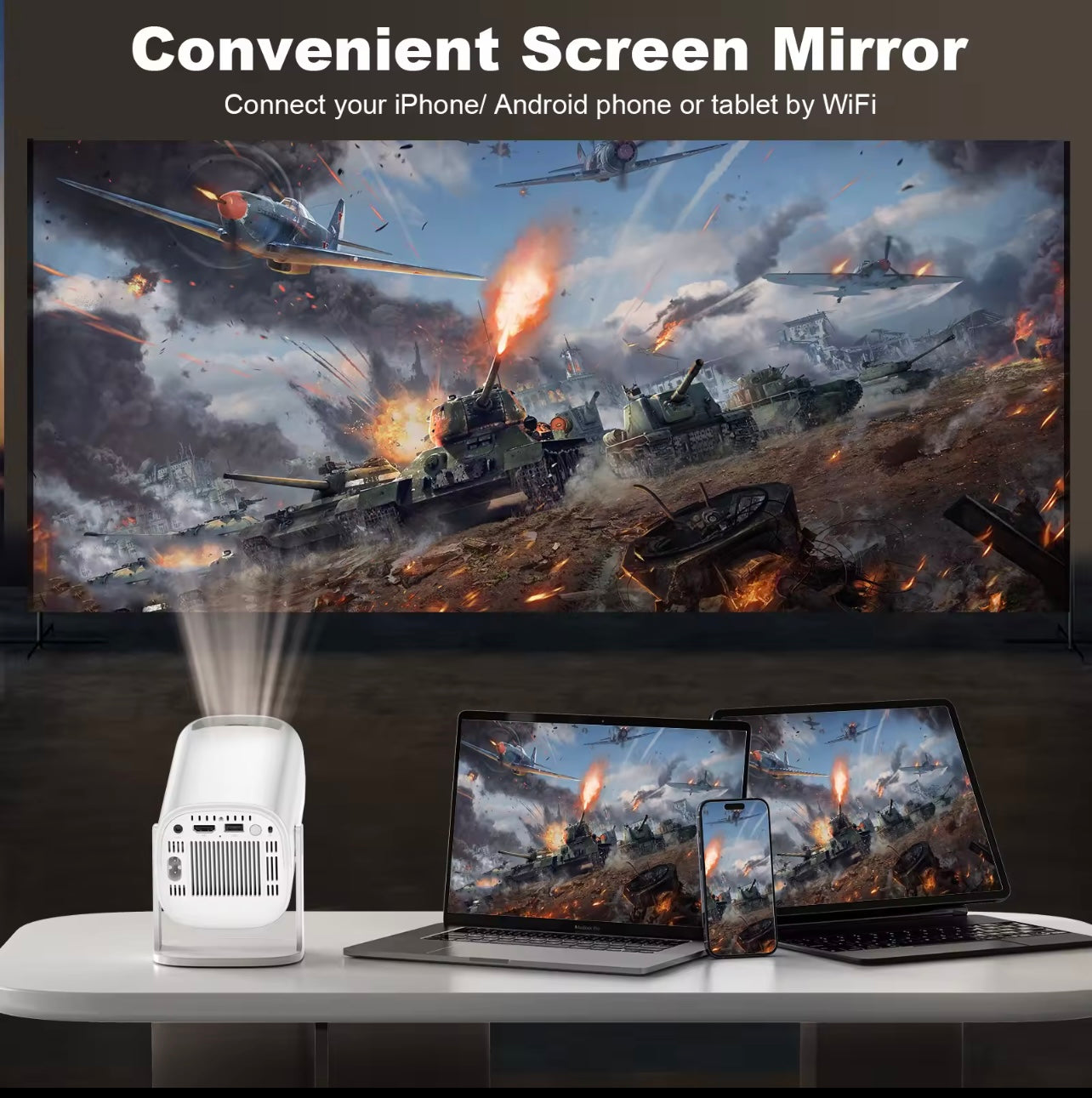 P30 Max 4K Smart Projector, Home Theater, LCD Full HD, 180° Flexible Projection, with 2 Wireless Controllers, 10 emulators and 128GB TF Support