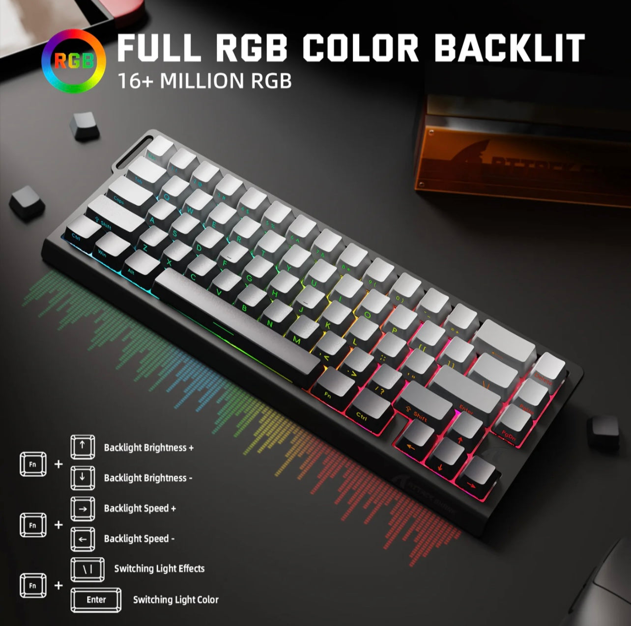 ATTACK SHARK X68 PRO HE Gaming Keyboard 8K Hz RGB Hot-Swap Rapid Trigger