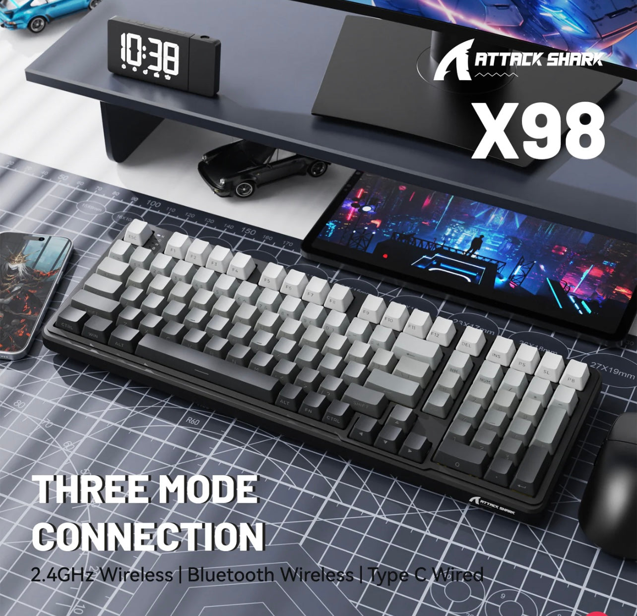 ATTACK SHARK X98 Full-size Wireless Mechanical Keyboard