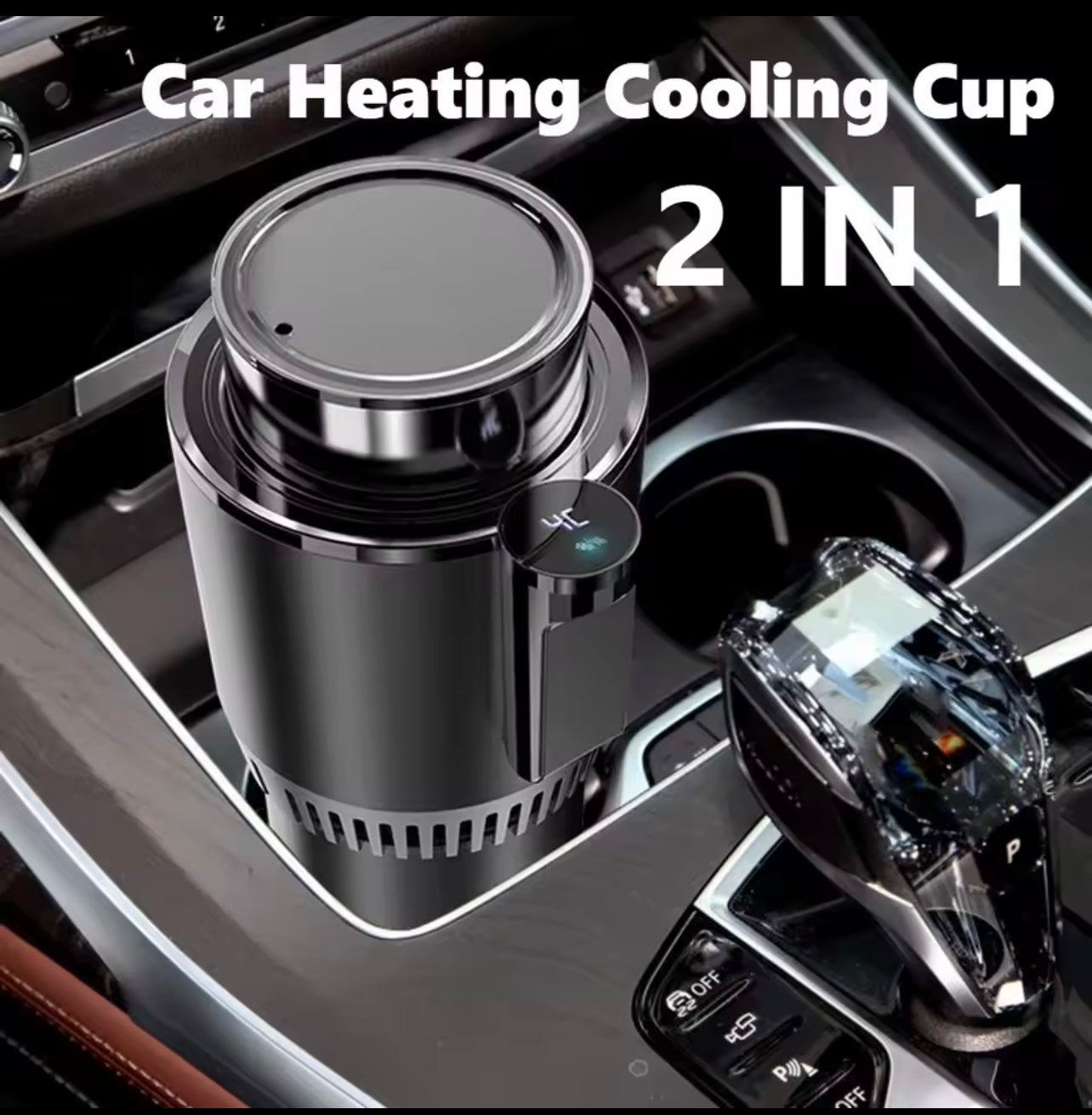 Portable Smart 2-in-1 Car Cup Cooler & Warmer – 12V Mini Auto Refrigerator for Hot & Cold Drinks | Travel Cup Holder