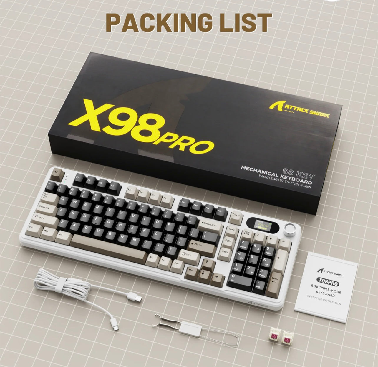ATTACK SHARK X98PRO Wireless Gaming Keyboard