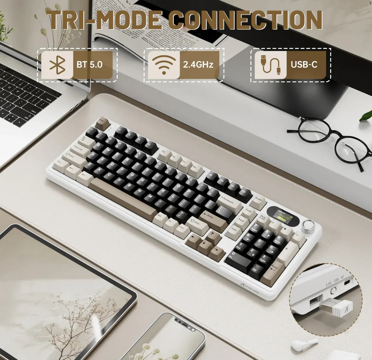 ATTACK SHARK X98 Wireless Gaming Keyboard with Triple-Mode Connectivity, Hot-Swappable Linear Blueberry Switches, RGB Lighting, and 4000mAh Battery - ZeeTec Store