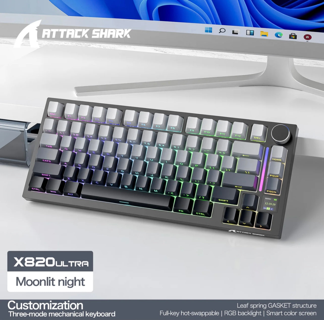 ATTACK SHARK X820Ultra Tri-mode Gasket Mechanical Keyboard