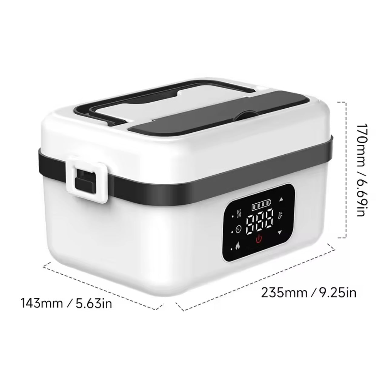 Smart Lunch Box, 1L Cordless Food Warmer, 8000mAh Battery, 6 Temperature Levels, Keep-Warm 15-20h