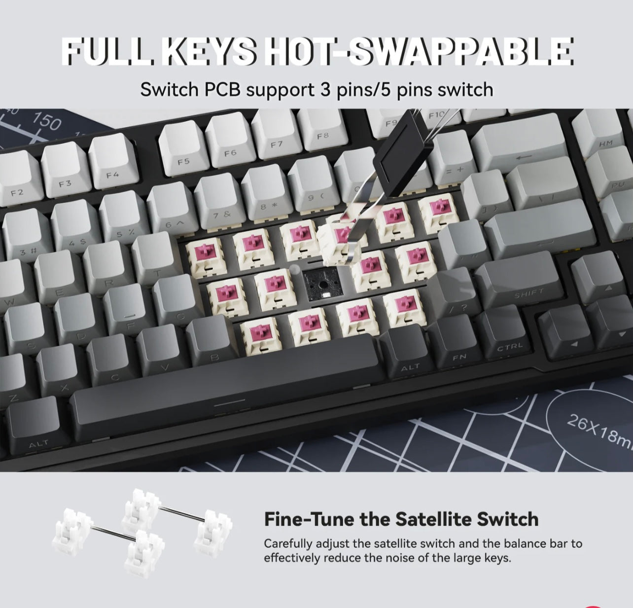 ATTACK SHARK X98 Full-size Wireless Mechanical Keyboard
