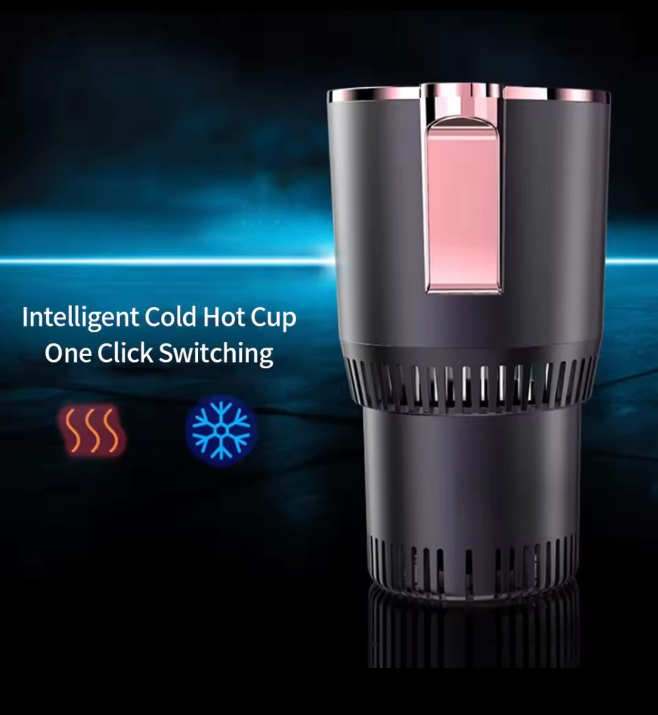 Portable Smart 2-in-1 Car Cup Cooler & Warmer – 12V Mini Auto Refrigerator for Hot & Cold Drinks | Travel Cup Holder