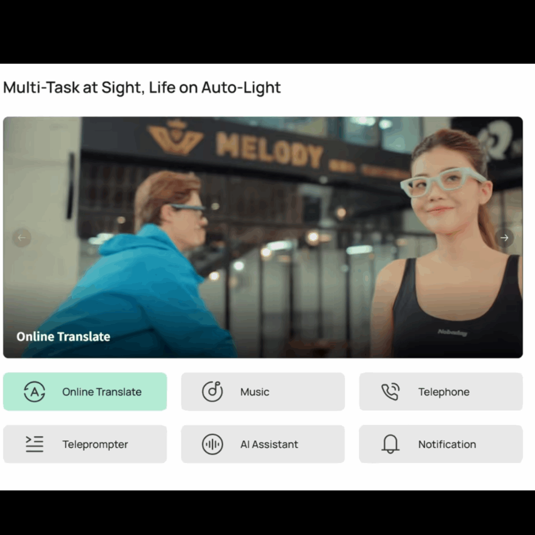 INMO Go smart AR glasses, wireless AI assistant, call / translation / prompter / navigation / Bluetooth speaker
