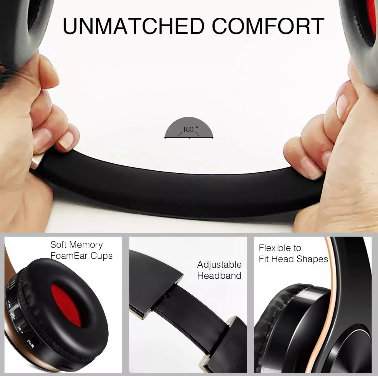 HEADPHONE MULTI FUNCTIONAL FOLDABLE WIRELESS STEREO SUPER BASS FM MIC SD CARD