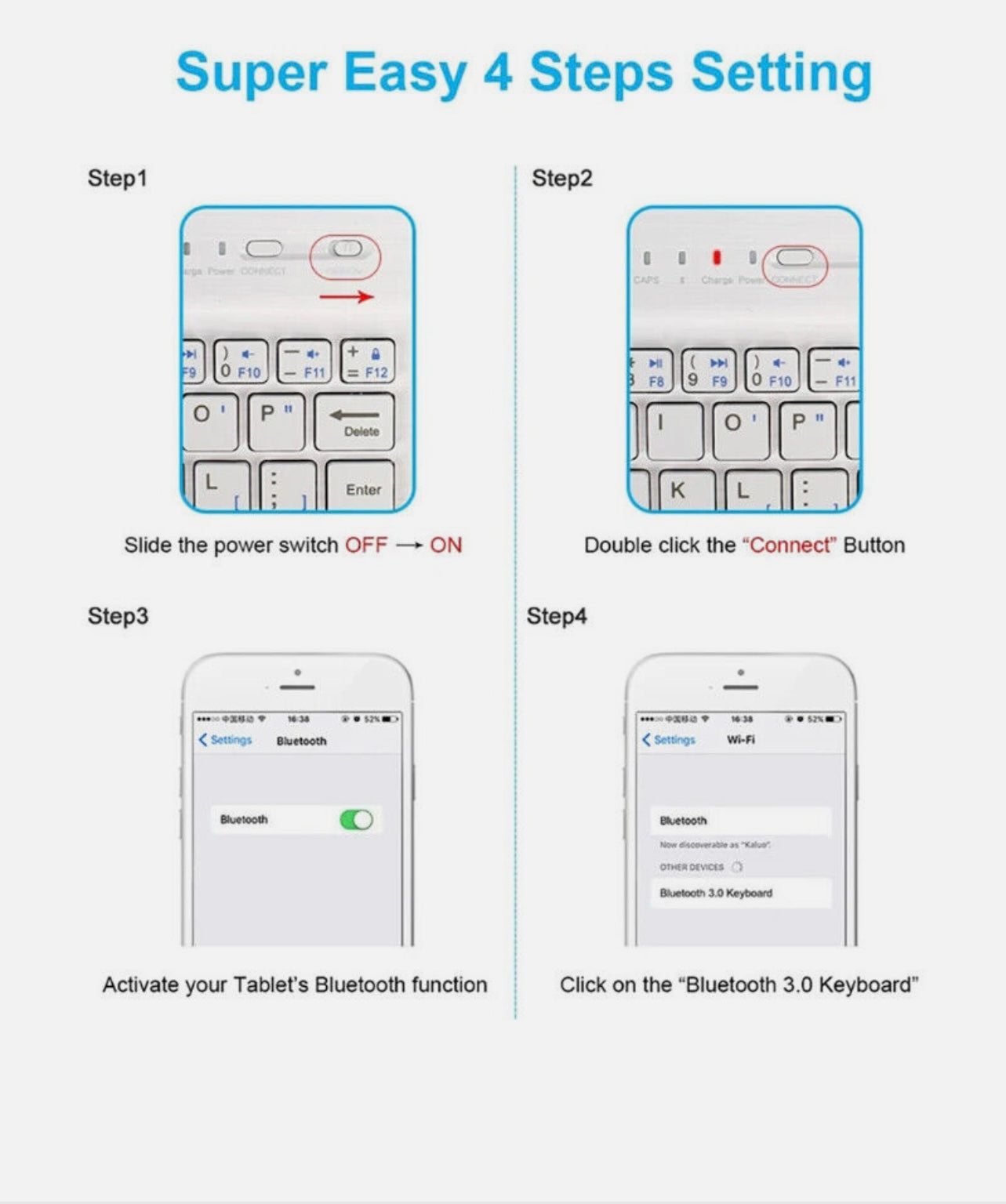 WIRELESS KEYBOARD MOUSE for TABLET ANDROID IOS IPAD RECHARGHABLE SLIM