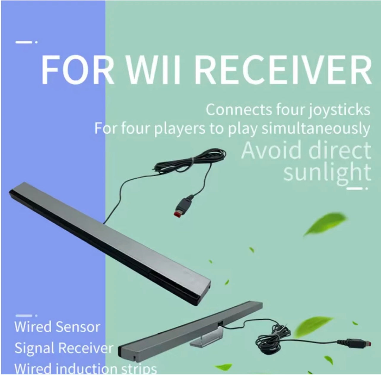 Wired Infrared Sensor Bar + Extension Cord for Nintendo Wii/Wii U Console