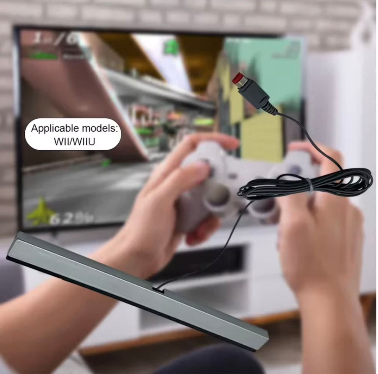 Wired Infrared Sensor Bar + Extension Cord for Nintendo Wii/Wii U Console