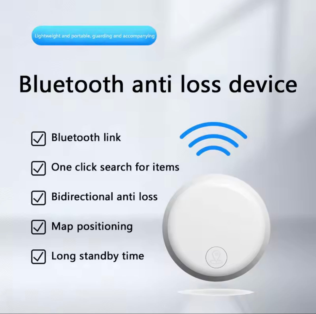 Smart GPS Bluetooth Tracker Key Finder Anti-Lost Device for Pets, Travel & More
