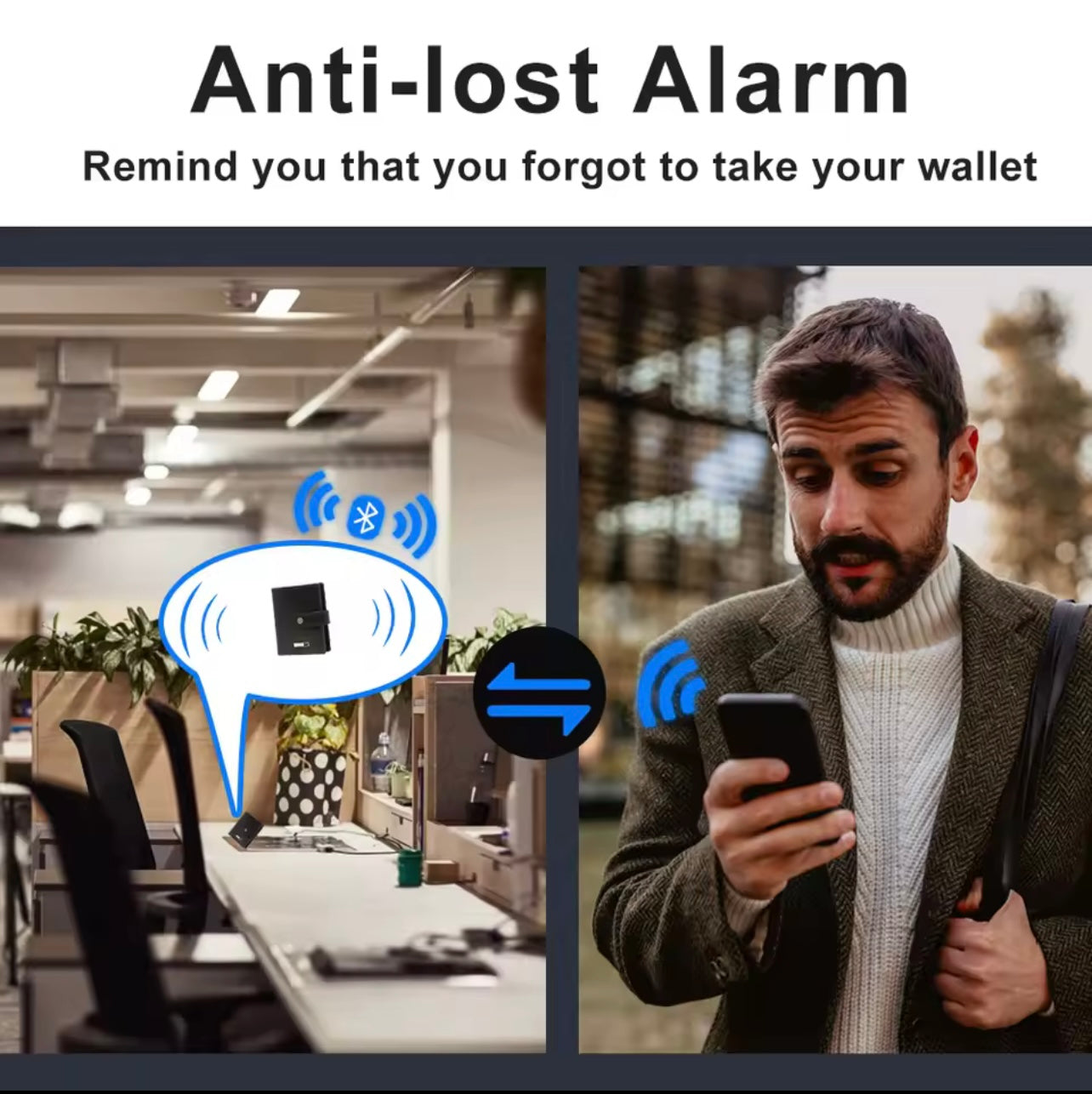 Bluetooth Smart Wallet Finds Phone & Vice Versa | GPS |Anti-Lost, Camera Control