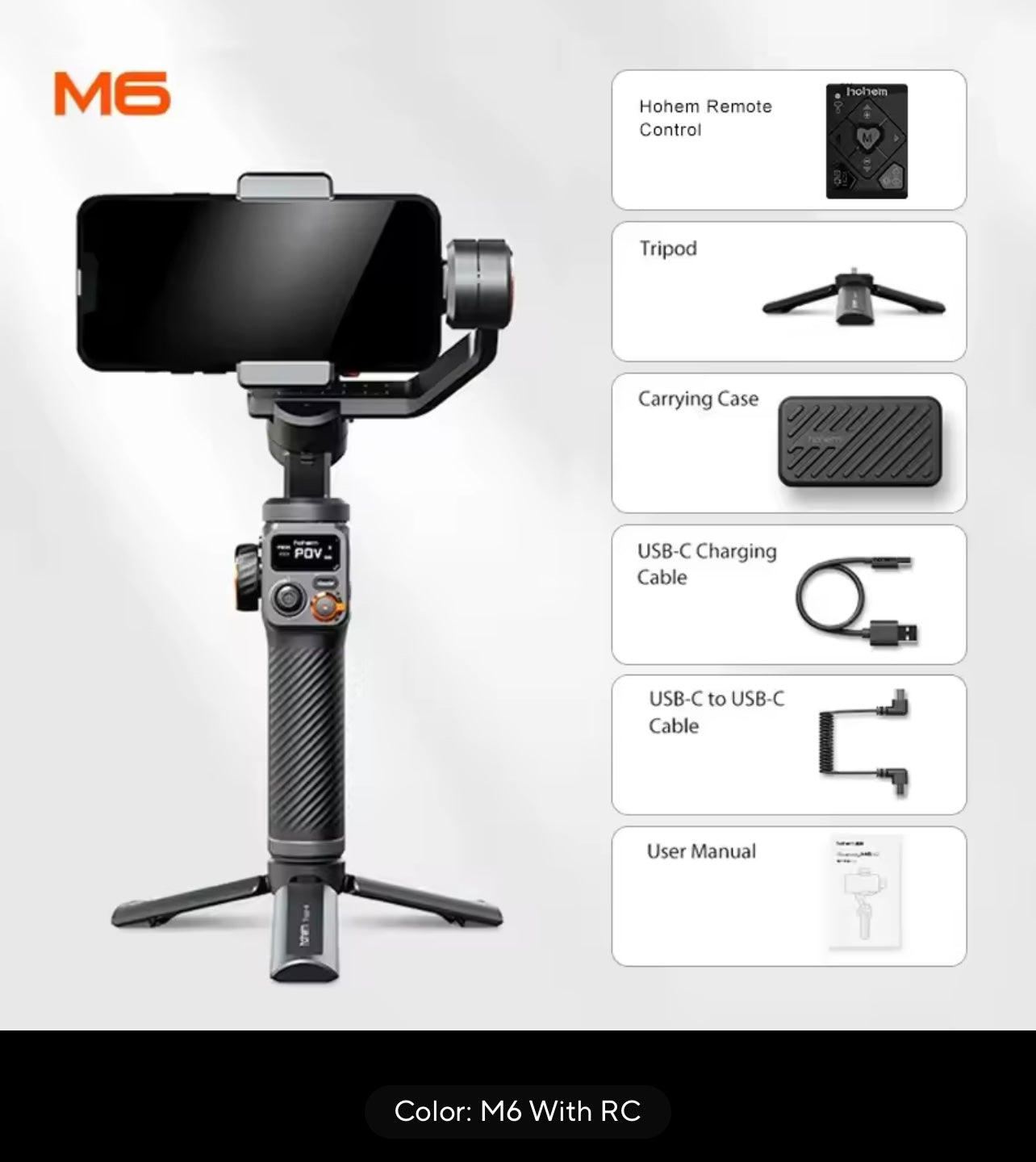 Hohem iSteady M7 3-Axis Gimbal Stabilizer w/ Light & Face Tracking Phone