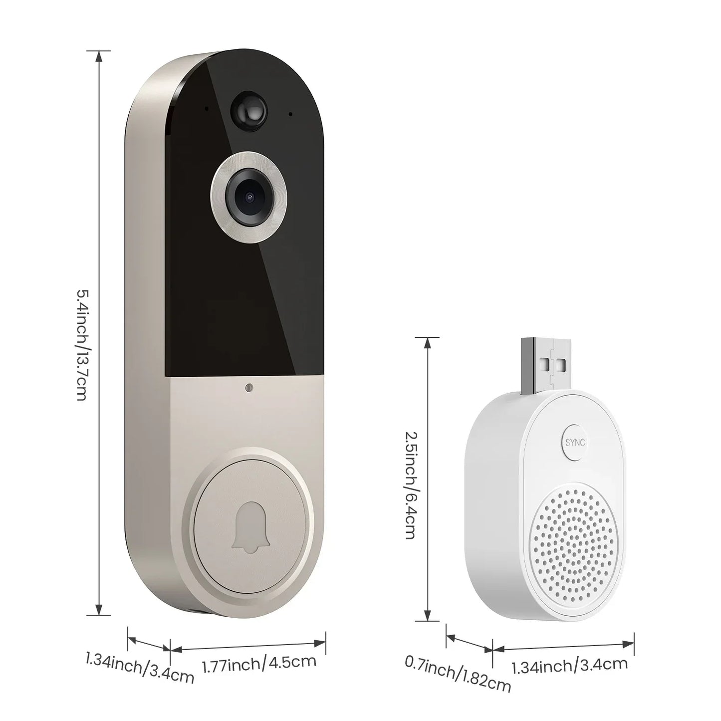 Smart Video Doorbell – Wireless Intercom with 2MP Camera, 1080P HD, Night Vision, Battery, Two-Way Audio, Motion Detection, App Display – Live View & Video Playback - ZeeTec Store