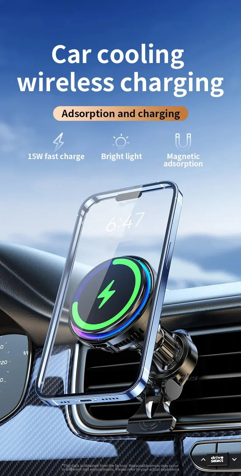 MAGNETIC WIRELESS CAR CHARGER MOUNT PHONE HOLDER FAST For APPLE IPHONE COOLING