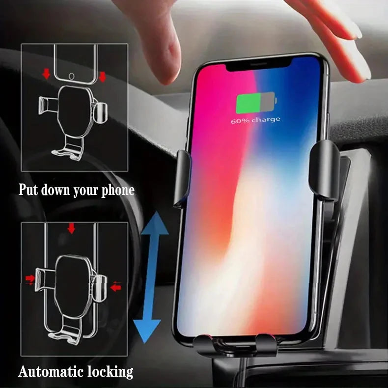 FAST WIRELESS CAR MOBILE PHONE CHARGER HOLDER GRAVITY INDUCTION VENT MOUNT